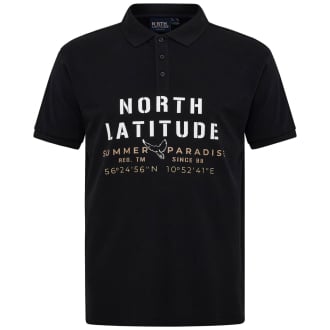 Poloshirt mit Label-Print schwarz_0099 | 3XL