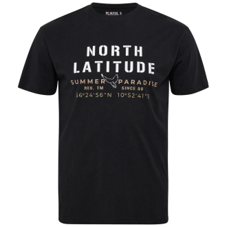 T-Shirt mit Label-Print schwarz_0099 | 3XL