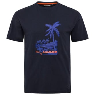 T-Shirt mit Motiv-Print blau_0581 | 3XL