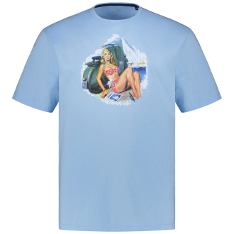T-Shirt mit Print hellblau_723 | 3XL