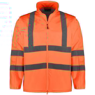 Funktionale Warnschutzjacke mit abtrennbaren Ärmeln orange_200 | 3XL