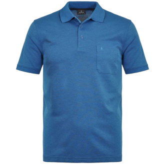 Poloshirt mit Pima-Baumwolle, bügelfrei blau_765/40 | 8XL