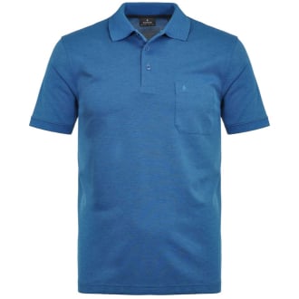 Poloshirt mit Pima-Baumwolle, bügelfrei blau_765/40 | 8XL