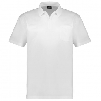 Leichtes Poloshirt mit Half-Zip weiß_006 | 5XL