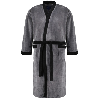 Softvelours-Bademantel grau_10 | 7XL