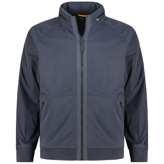 Sweatjacke im Materialmix dunkelblau_48 | 4XL