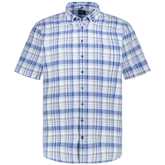 Freizeithemd mit Lyocell blau/weiß_22 | 6XL