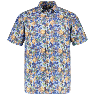 Freizeithemd mit Allover-Print blau_18/40 | 3XL