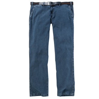 Jeans mit bequemen Seitentaschen und Gürtel blau_161 | 28