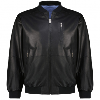 Lederblouson aus Ziegenleder schwarz_SCHWARZ | 70