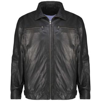 Lederjacke aus Ziegennappa schwarz_SCHWARZ | 62
