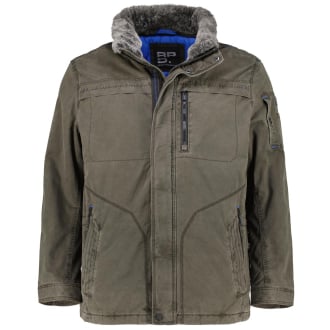 Parka mit abnehmbarem Webpelz oliv_1904 | 62