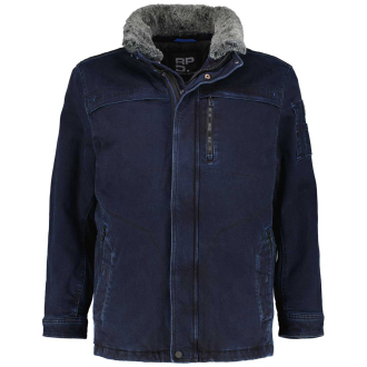 Wattierte Jeansjacke mit abnehmbarem Webpelz marine_0815 | 62