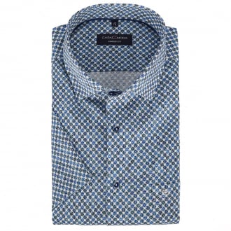 Businesshemd mit Allover-Print blau/weiß_100/4020 | 54