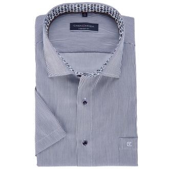 Gestreiftes Businesshemd, kurzarm jeansblau_101 | 46