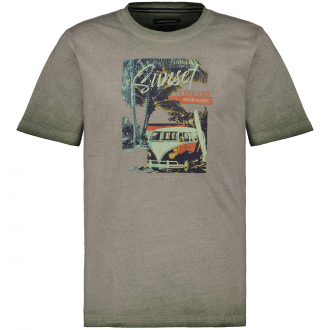 T-Shirt mit Garment-Dye-Färbung grün_312 | 4XL