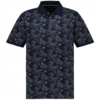 Poloshirt mit Allover-Print aus Baumwoll-Strech blau/dunkelblau_105/4040 | 3XL