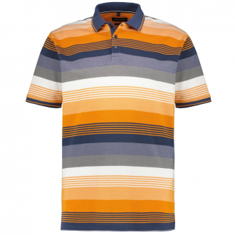 Gestreiftes Poloshirt, pflegeleicht blau/orange_477/4055 | 4XL