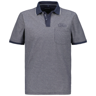 Strukturiertes Poloshirt, pflegeleicht blau/weiß_105/4020 | 3XL