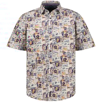 Freizeithemd mit Allover-Print blau/orange_600/4055 | XXL