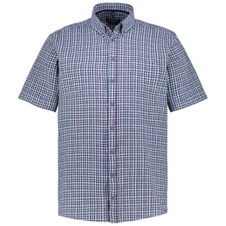 Freizeithemd aus Leinenmischung blau/grün_101/4060 | 6XL