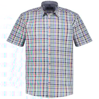 Kariertes Freizeithemd aus Biobaumwolle blau/orange_350/4055 | 3XL