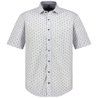 Freizeithemd mit Allover-Print blau/weiß_100/4020 | 4XL