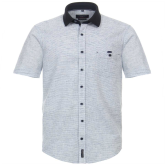 Freizeithemd mit Polokragen, Short Style blau/weiß_101/4020 | XXL
