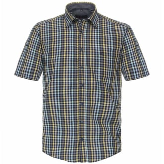 Freizeithemd aus Biobaumwolle blau/gelb_500/4070 | XXL