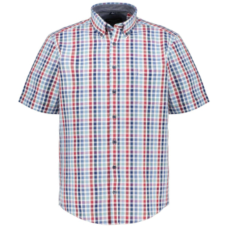 Kariertes Freizeithemd aus Biobaumwolle blau/rot_100/4050 | 5XL