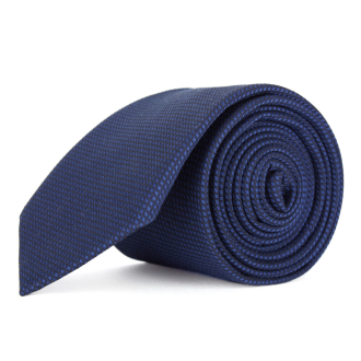 Gemusterte Krawatte aus Baumwolle dunkelblau_19/400 | One Size