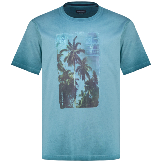 T-Shirt mit Garment-Dye-Färbung türkis_382 | 3XL