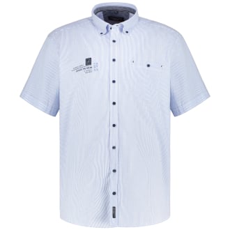 Freizeithemd in Seersucker-Qualität blau_100 | 7XL