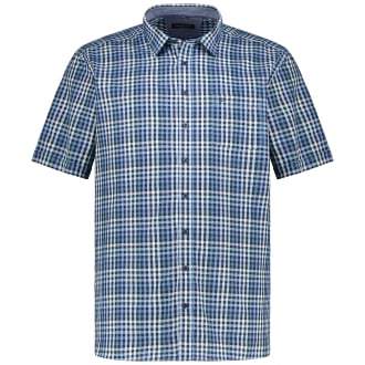 Freizeithemd aus Baumwolle blau/grau_150 | 7XL
