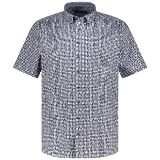 Freizeithemd mit Allover-Print jeansblau_101 | 6XL