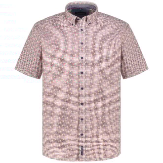 Freizeithemd mit Allover-Print, Short Style rot_400 | XXL