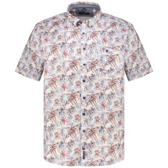 Freizeithemd mit Allover-Print, Short Style rot_400 | XXL