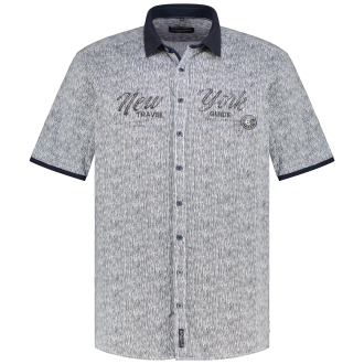 Freizeithemd mit Allover-Muster blau_100 | 3XL
