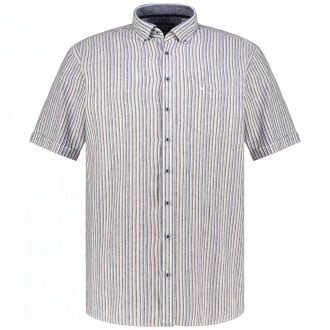 Freizeithemd mit Leinen blau_100 | 3XL