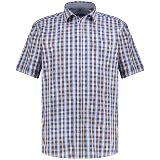 Freizeithemd in Seersucker-Qualität blau_100 | 3XL