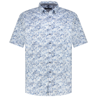 Freizeithemd mit Allover-Muster blau_100 | 3XL