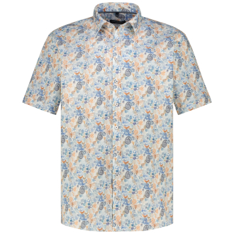 Freizeithemd mit Allover-Muster blau_100 | XXL