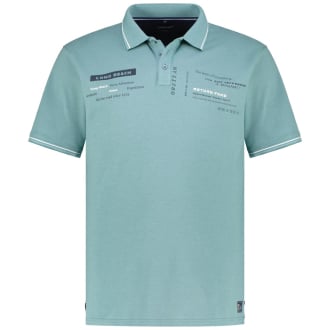 Poloshirt mit Print türkis_383 | 3XL