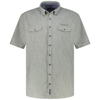 Freizeithemd mit Leinen, Short Style grün_300 | XXL