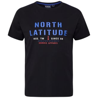 T-Shirt mit Label-Print schwarz_0099 | 3XL