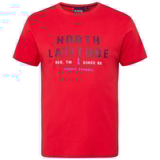 T-Shirt mit Label-Print rot_0300 | 3XL
