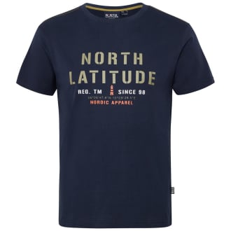 T-Shirt mit Label-Print dunkelblau_0580 | 3XL