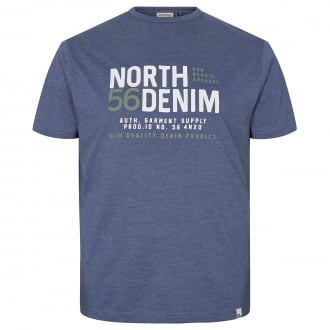 T-Shirt mit Logo-Print blau_0555 | 4XL