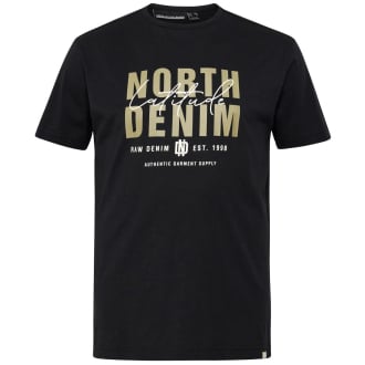 T-Shirt mit Label-Print schwarz_0099 | 3XL
