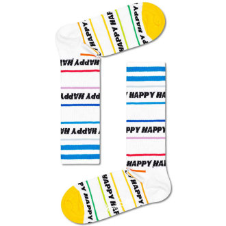 Socke "Happy" weiß_1300 | 41-46